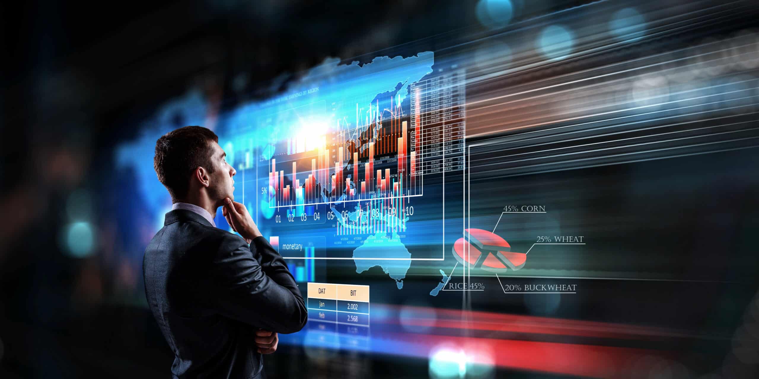 A man contemplates a large amount of data, showing the importance of effective data management.